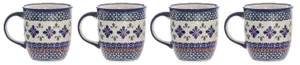350 ml Ceramic Mugs by Porcelana Bolesławiec, Set of 4
