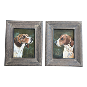 Two Contemporary Stephen Heigh Dog Paintings “Hound #1-2” - Set of Two