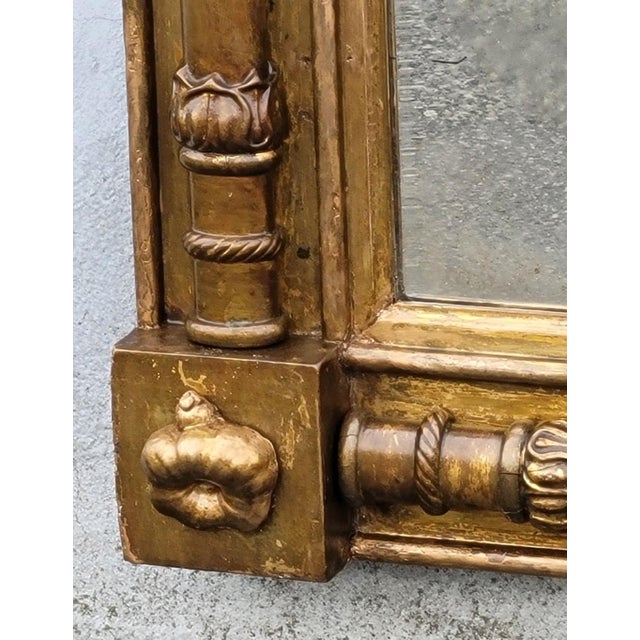 Antique American Federal Giltwood Wall Mirror c.1820 Original 19th Century Gold For Sale - Image 13 of 17