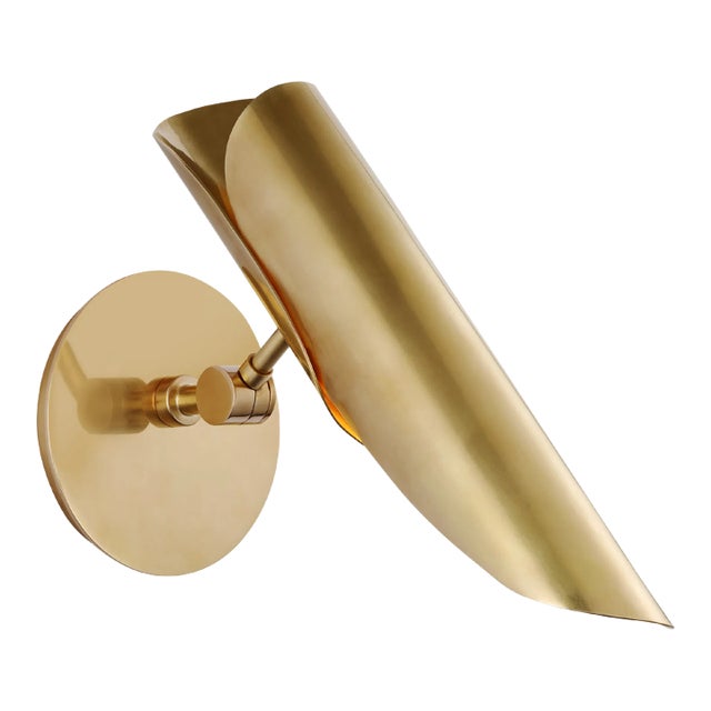 Champalimaud for Visual Comfort Signature Flore Single Wall Light in Soft Brass For Sale