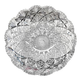 Late 19th Century Dorflinger Style Brilliant-Cut Glass Punch Bowl For Sale