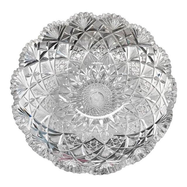 Late 19th Century Dorflinger Style Brilliant-Cut Glass Punch Bowl For Sale