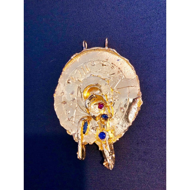 Igael Tumarkin, Gold Gilt Bronze Sculpture Pendant Art Israeli Tumarkin Abstract Surrealist, c.1960s-1970s For Sale - Image 13 of 13