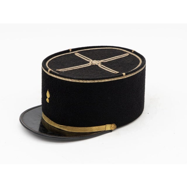 1970s Vintage French Military Academy Officers Hat, Mid Century For Sale - Image 5 of 10