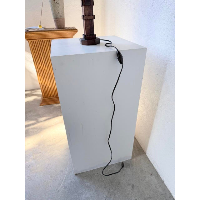 Brutalist Oak Table Lamp, 1950s For Sale - Image 15 of 18