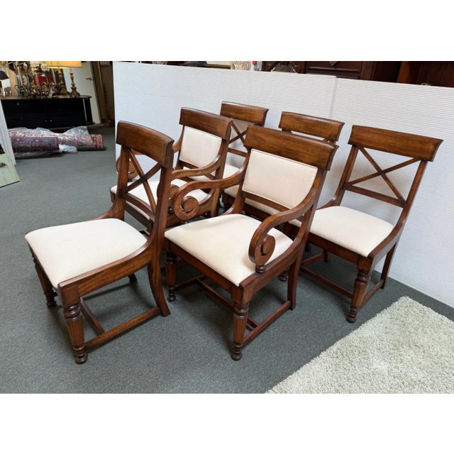 Wood Hickory Chair Company Empire Style Extension Dining Room Table + Six Chairs, Set For Sale - Image 7 of 12
