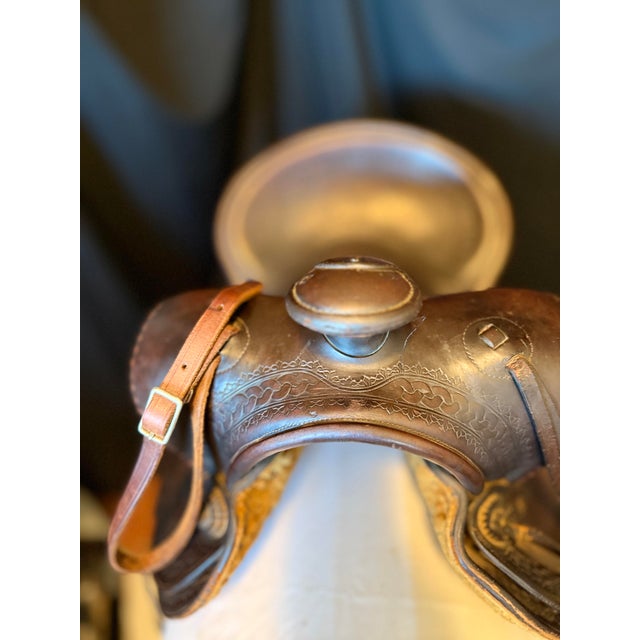 Vintage American Western "BearTrap" Saddle Keyston Bros 1940s For Sale - Image 11 of 11