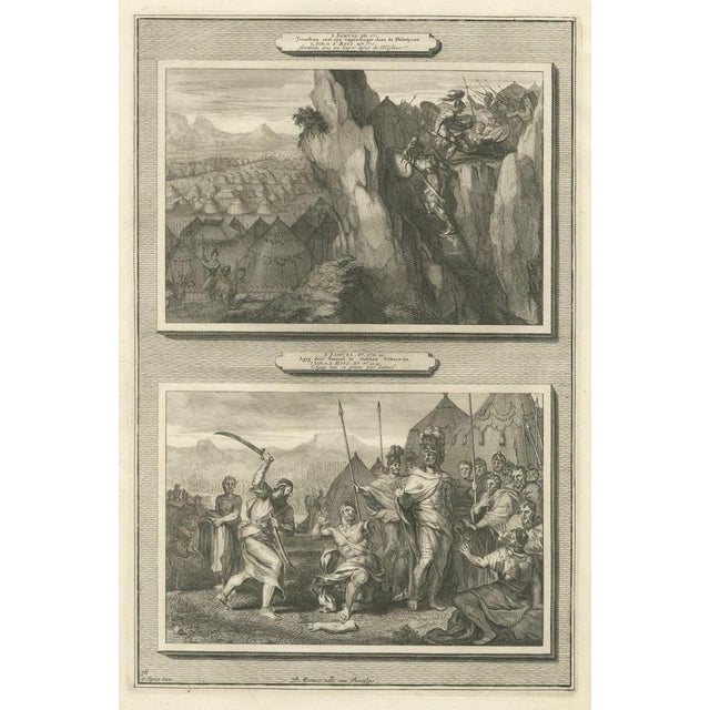 Pieter Mortier, Jonathan Attacks the Philistines and Samuel Slays Agag, 1700, Engraving For Sale - Image 12 of 12