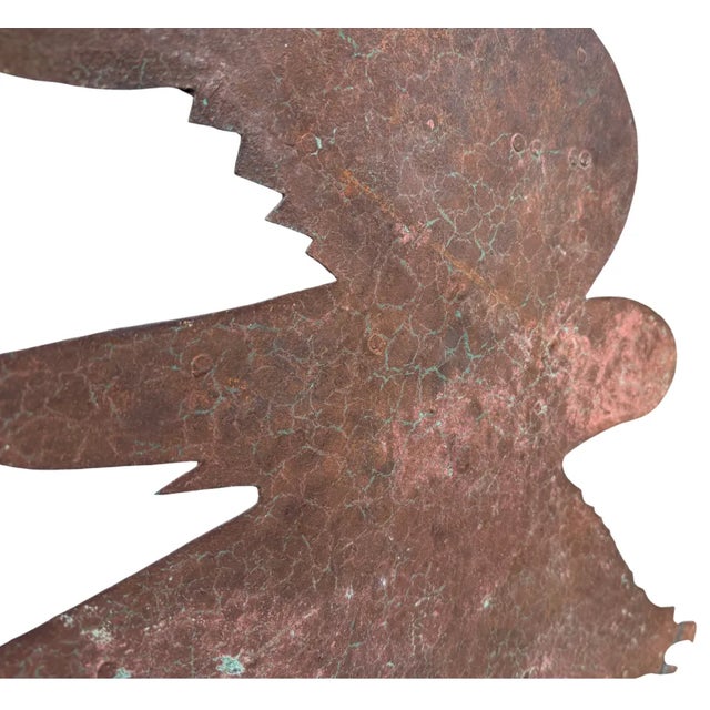 Mid 19th Century Extra Large 19th Century Eagle Silhouette Copper-Washed Iron Weathervane For Sale - Image 5 of 10