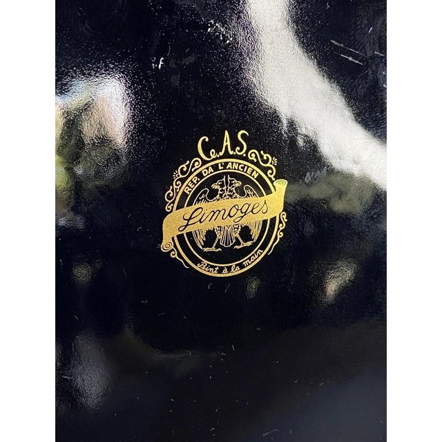 French Hand-Painted Cobalt Blue Porcelain Vase from Limoges For Sale - Image 10 of 11