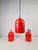 Red Vintage Uni Pendant Lamps by Vagn Dyring for Nordisk Solar, 1970s, Set of 3 For Sale - Image 8 of 14