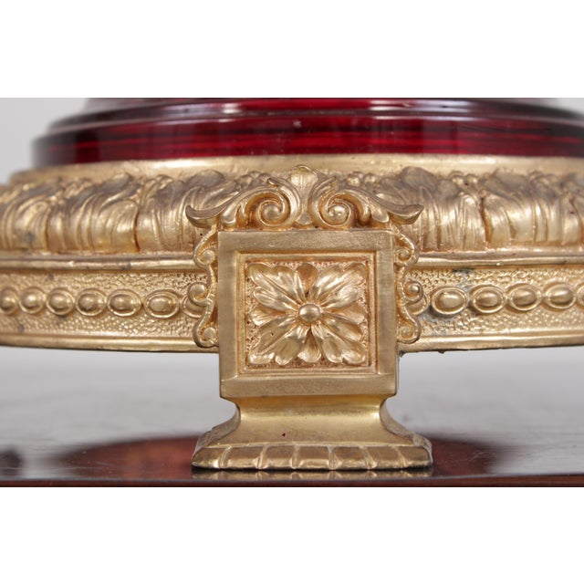 Bronze Pair Palatial Bohemian Cut to Clear Crystal Bronze Urns For Sale - Image 8 of 18