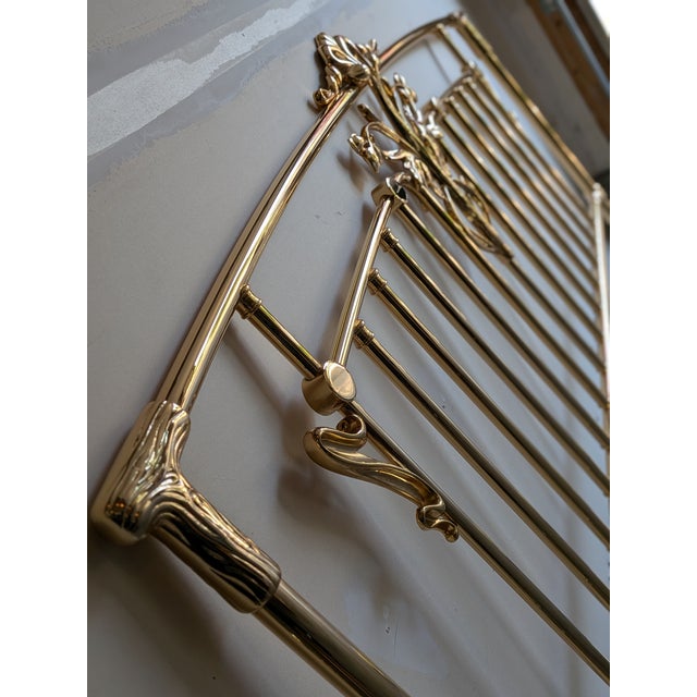Brass Late 20th Century Art Nouveau King Brass Bed Frame by Elliott's Designs For Sale - Image 8 of 18