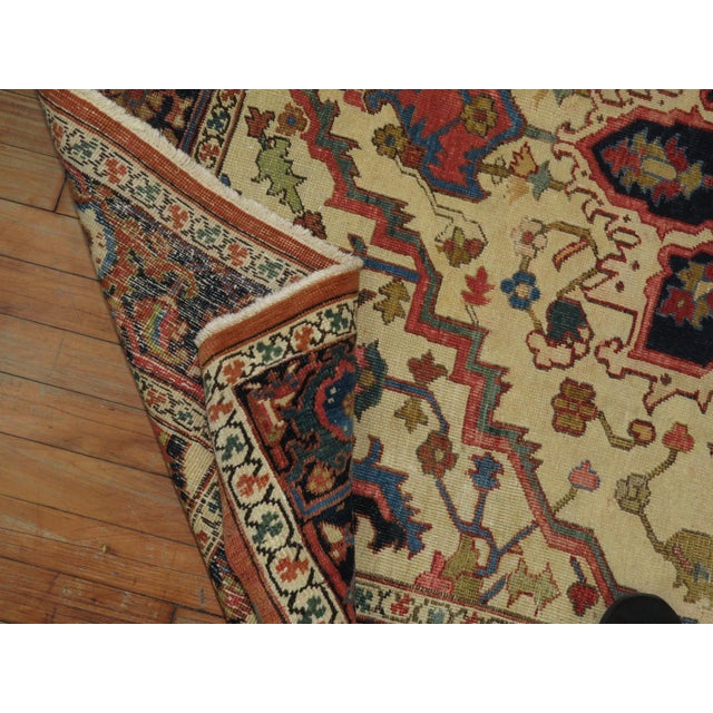 Textile Antique Zabihi Collection Square Heriz Rug - 5'4" x 5'11" For Sale - Image 7 of 10