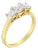10K Yellow Gold Princess-Cut Diamond Three Stone Band Ring (1 Cttw, J-K Color, I1-I2 Clarity) - Size 7-1/2 For Sale