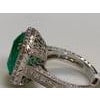 8 Carat Emerald Cut Colombian Emerald and Diamond 18 Karat Gold Ring Estate For Sale - Image 16 of 18