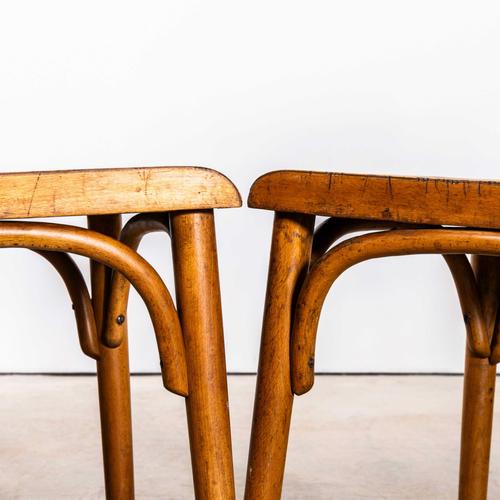 Large Honey Shield Back with Flat Curved-Edged Seat Dining Chairs from Ton, 1940s, Set of 4 For Sale - Image 7 of 11