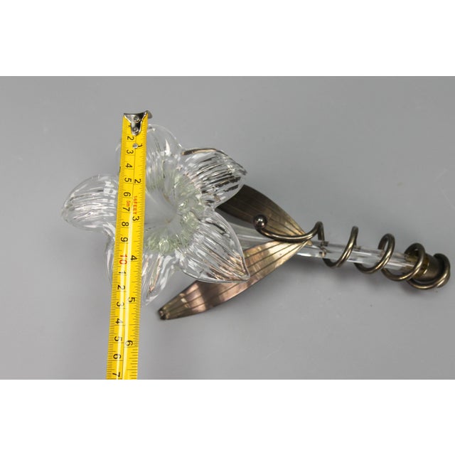 Mid-Century Italian Clear Murano Glass and Metal Vase, 1970s For Sale - Image 12 of 17