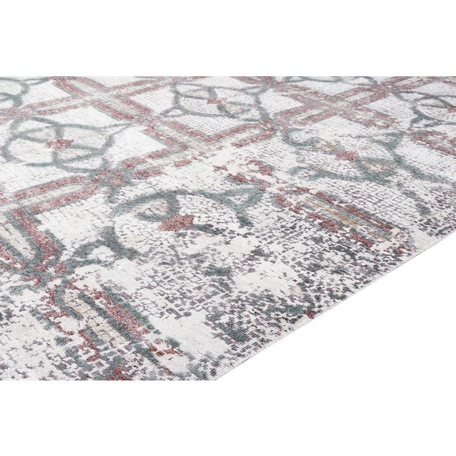 Modern Pasargad Home Gemstone Ivory Silk & Wool Area Rug, 8' 0'' X 9'10'' For Sale - Image 3 of 4