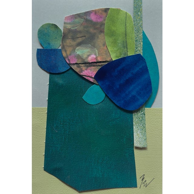 Blue "Petal 2" Original Mixed-Media Collage on Paper by Zac Woodiel For Sale - Image 8 of 10