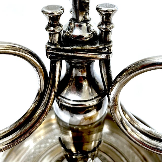 Vintage Silver Plated Bouillotte Lamp - Three Arms For Sale - Image 11 of 15