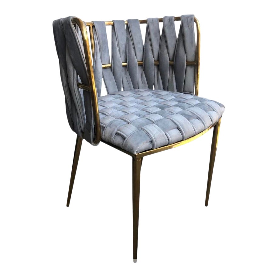 Modern Milano Gray and Gold Dining Chair Chairish