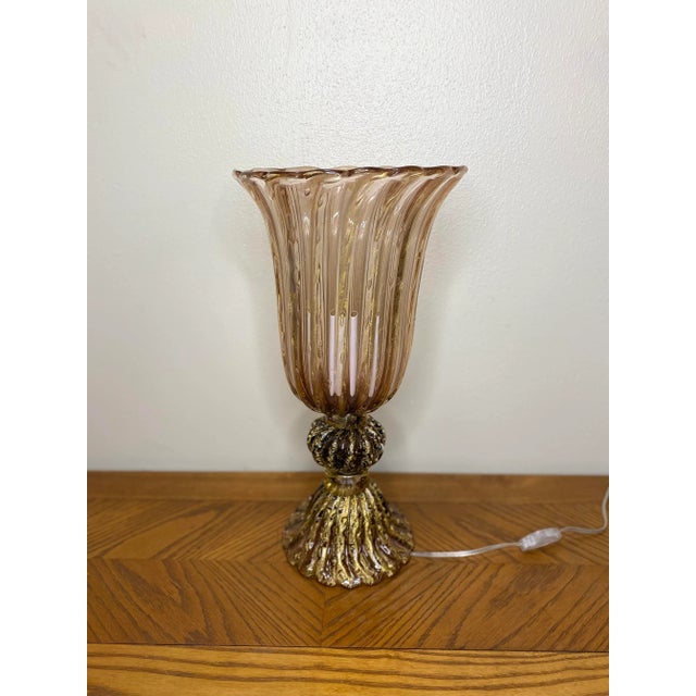 1970s Pink Gold Flecked Barovier Murano For Sale - Image 9 of 9