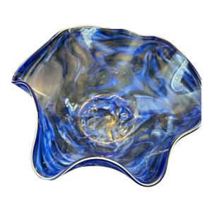 Vintage Murano Style Hand-Blown Art Glass Bowl