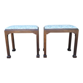 Link-Taylor Chippendale Style Pair of Mahogany Stools For Sale
