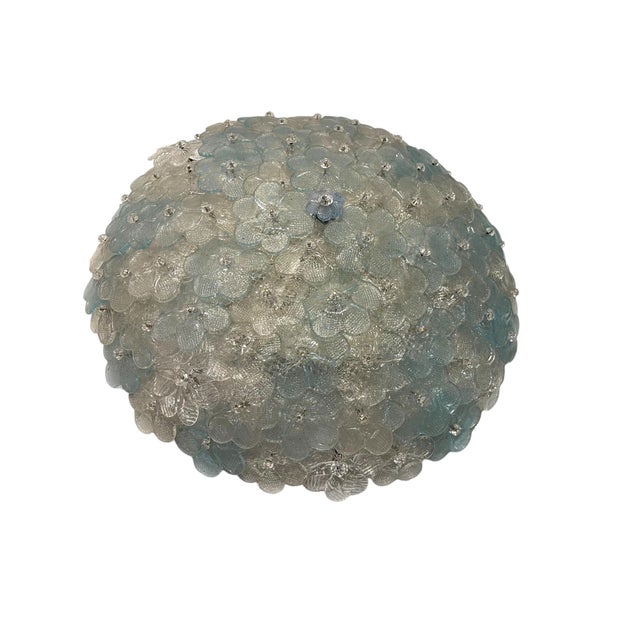 Large Murano Glass Flower Flush Mount by Seguso, 1960s For Sale - Image 9 of 9