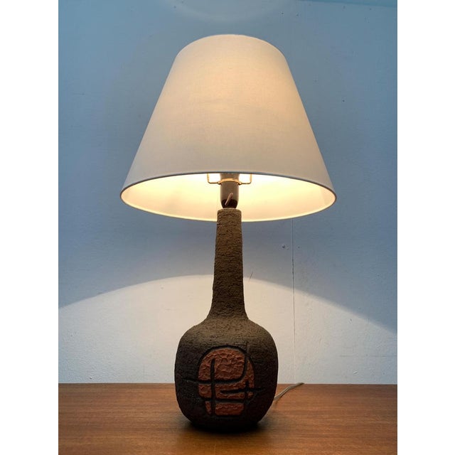 Ceramic Brutalist Danish Studio Pottery Table Lamp, 1979 For Sale - Image 7 of 18