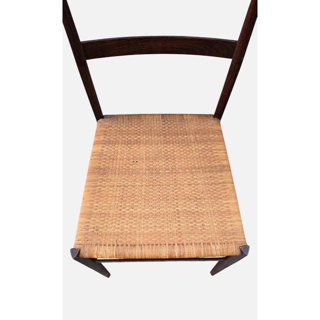 Wood Model 699 Superleggera Chairs in Stained Ash with Woven Cane Seats attributed to Gio Ponti for Cassina, 1950s, Set of 2 For Sale - Image 7 of 10