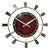Large Mid-Century Brutalist Junghans Sunburst Wall Clock in Brass, Germany, 1950s For Sale