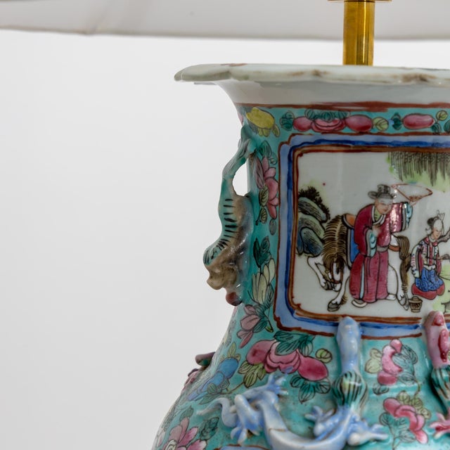 Blue Antique Chinese Table Lamps with Porcelain Base, Set of 2 For Sale - Image 8 of 16