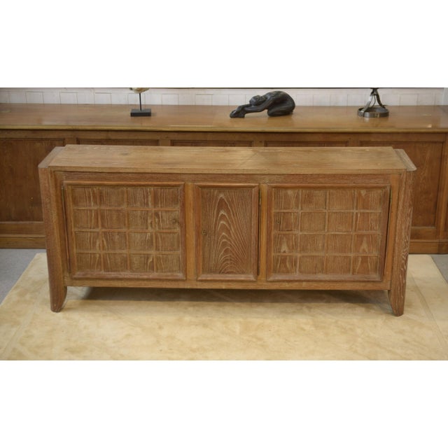 Whitewashed Oak Buffet by Maurice Rinck, 1940s For Sale - Image 12 of 17