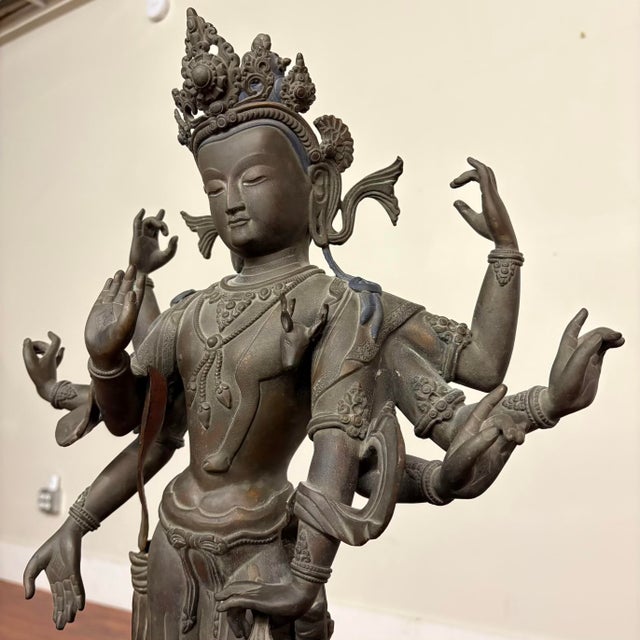Bronze Eight-Armed Bodhisattva Statue From Nepal For Sale In Seattle - Image 6 of 11