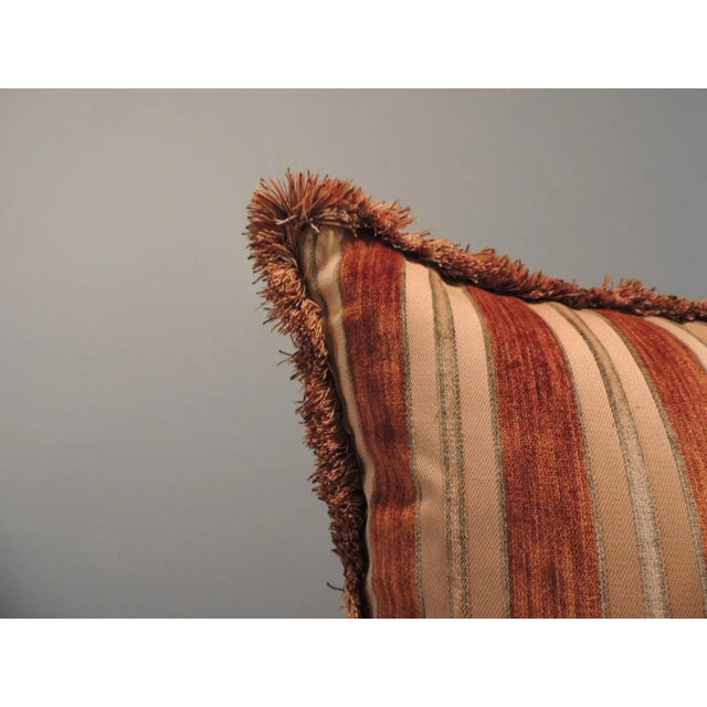 Vintage Gold and Brown Needlepoint Tapestry Square Decorative Pillow For Sale In Tampa - Image 6 of 6