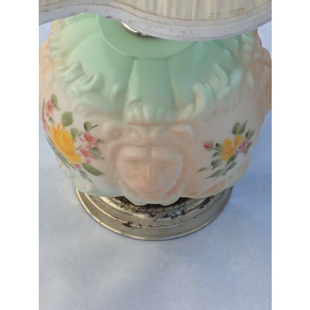 Vintage Two Faced Lion Lamp With Shade For Sale - Image 4 of 5