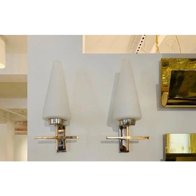 French Pair of French 1970s Lunel Wall Lights For Sale - Image 3 of 13