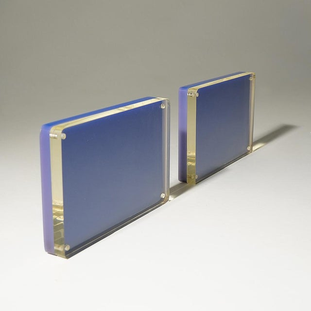 1970s Blue and Clear Photo Frames, 1970s, Set of 2 For Sale - Image 5 of 14