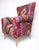 Classic Kilim Upholstered Wingback Armchair, Vintage Boho Vibes For Sale In Tampa - Image 6 of 9