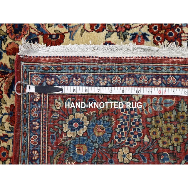 Textile Antique Persian Kashan Hand Knotted Rug For Sale - Image 7 of 8