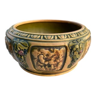 Large Early 20th Century Roseville Florentine Cachepot For Sale