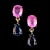 Traditional Pink Sapphire and Blue Kyanite Dangle Earrings in 14k Yellow With Gold - 2 Pieces For Sale - Image 3 of 5