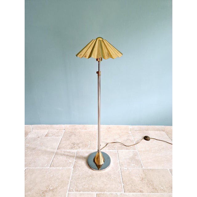 Chrome-Plated Metal and Brass Floor Lamp, 1970s For Sale - Image 15 of 15