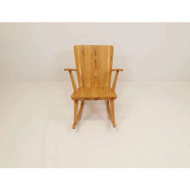Mid-Century Rocking Chair in Pine from Göran Malmvall, Sweden, 1940s For Sale - Image 6 of 18