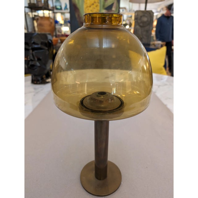 Brass Hans Agne Jakobsson Hurricane Brass Candle Holder L102/32 Markaryd Sweden, 1960s For Sale - Image 8 of 11