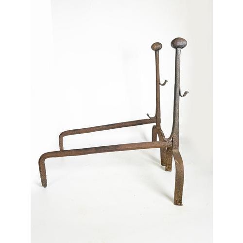 1960s Cast Iron Andirons, France, 1960, Set of 2 For Sale - Image 5 of 18