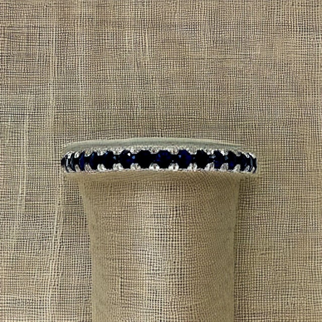 Natural Blue Sapphire Ring 6.5 14k W Gold 0.66 TCW Certified For Sale - Image 10 of 15