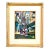 1980s Impressionist Oil Painting of a Village Market, Original Folk Art, Framed, 24"h For Sale